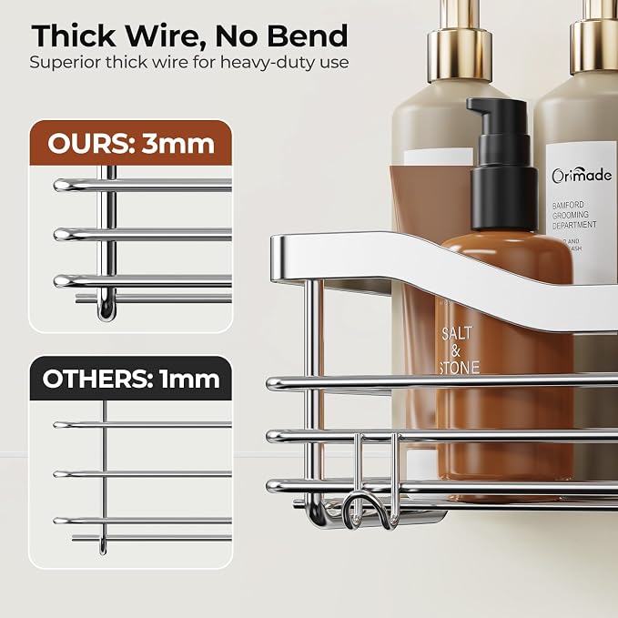 Orimade Shower Caddy Basket Soap Dish Holder Shelf - Image 2