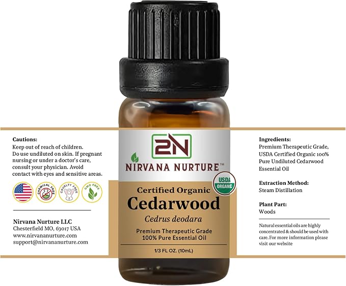 Cedarwood Essential Oil USDA Certified Organic, 100% Pure Natural Premium Grade - Image 8