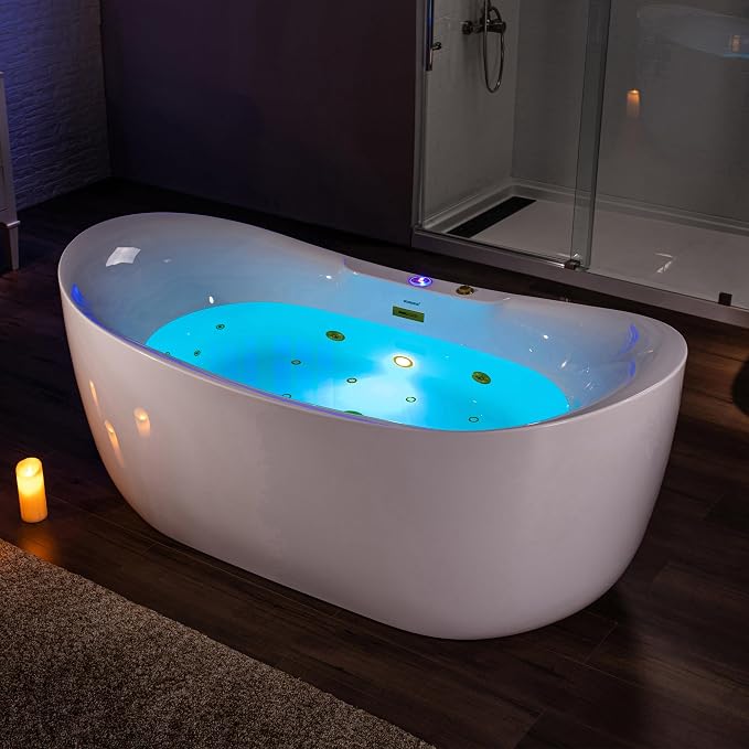 WOODBRIDGE 72" x 35-3/8" Whirlpool and Air Bath Heated Soaking Combination Tub by WOODBRIDGE