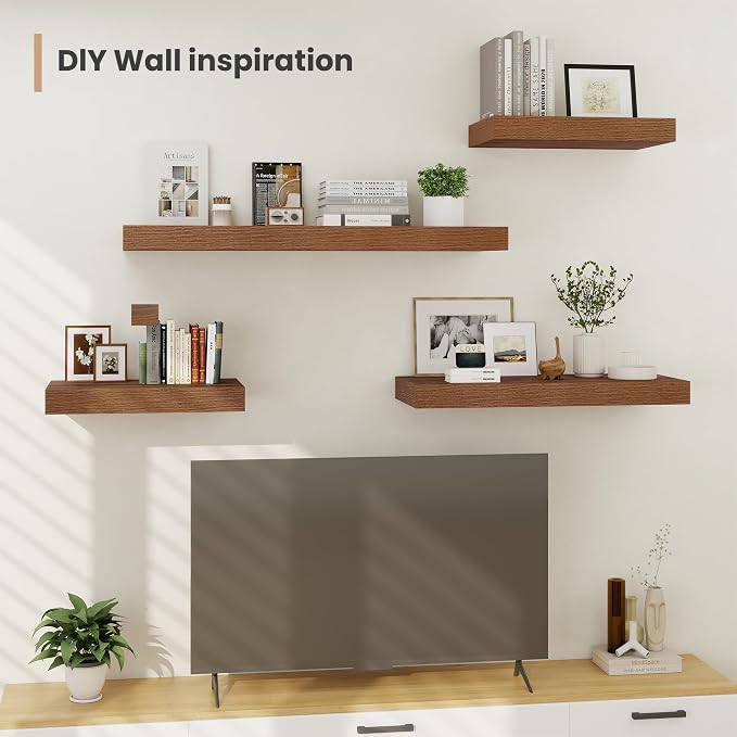 Heimlove 24 x 12 Inch Deep Floating Shelves Wall Mounted - Image 2