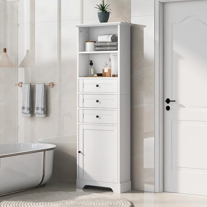 Harper & Bright Designs Storage Cabinet, 67.3 Inch Freestanding Tall Floor - Image 3
