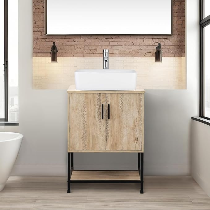 UEV 24" Bathroom Vanity, Oak Color Bathroom Vanity Set - Image 3
