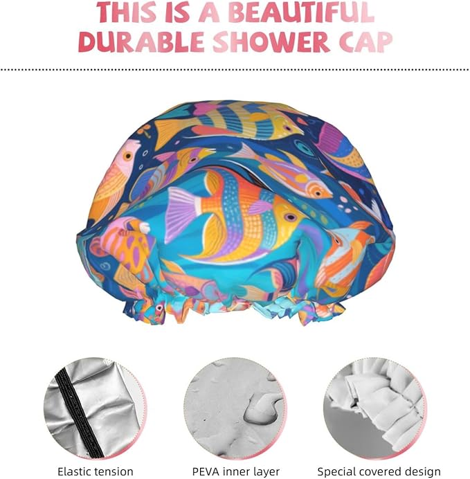 Double Waterproof Layers Shower Cap - Image 5