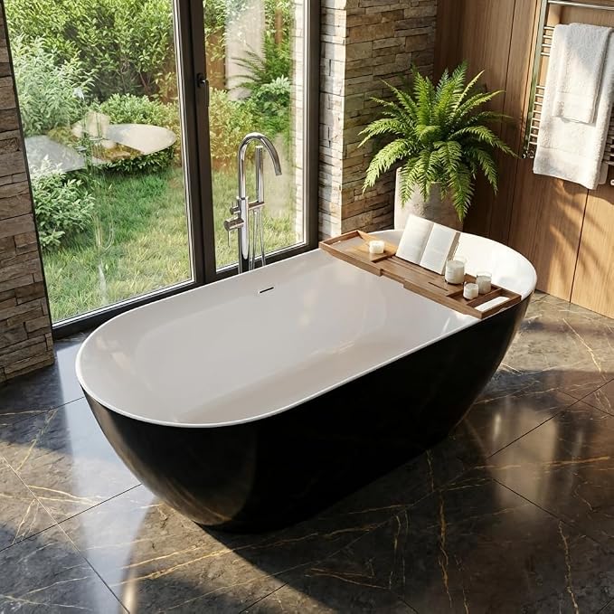 Bathtub with Upturned Ends, CUPC Chrome Drain and Overflow, Built-in Overflow by Unknown