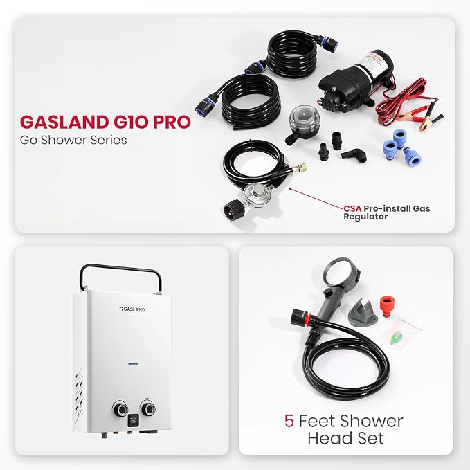 GASLAND Goshower 2.64GPM Outdoor Propane Tankless Water Heater 10L, Compact - Image 5