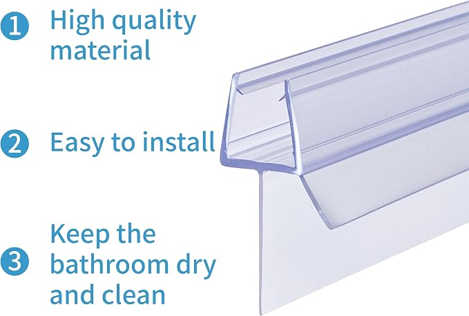 Shower Door Bottom Seal 2-Pack 1/4" x 39" Frameless Glass Shower Door Seal - Image 9