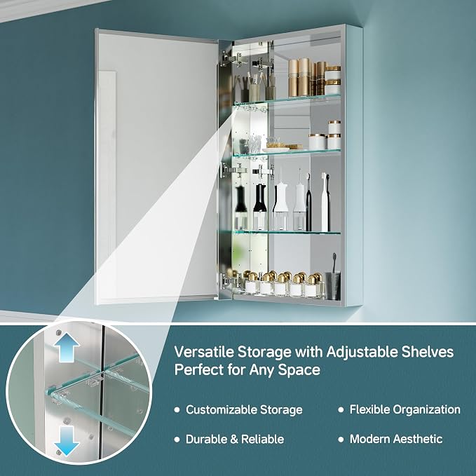 20"x36" Medicine Cabinet with Mirror - Image 4