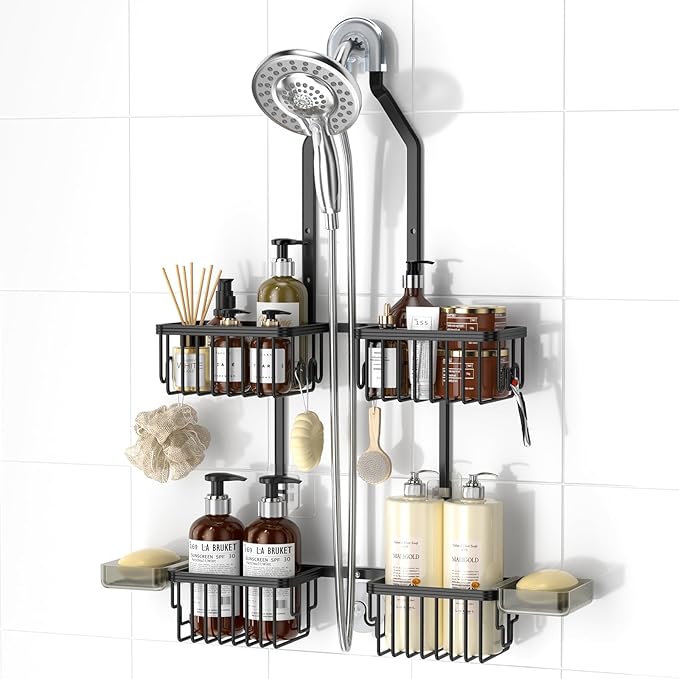 REINHARDT Aluminum Shower Caddy Hanging Adjustable Shower Caddy, Rustproof by REINHARDT