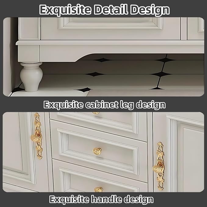 44IN Cream White Bathroom Vanity - Image 4