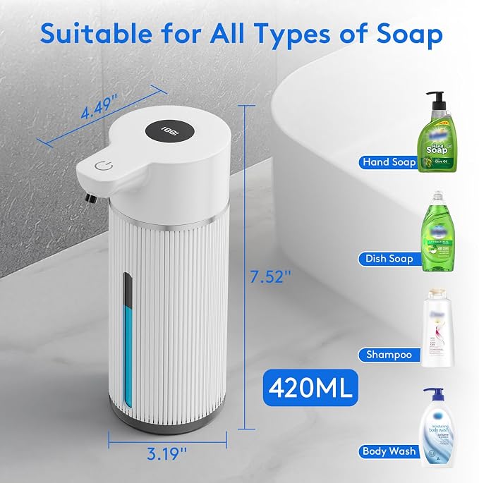 2025 Upgrade Automatic Soap Dispenser Touchless, 14.2oz/420ml Dish Hand Soap - Image 2