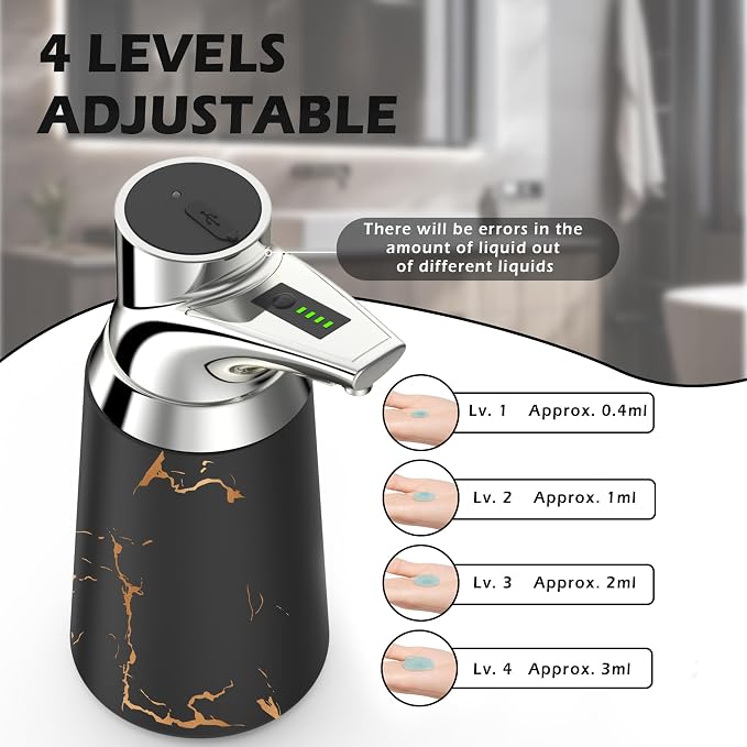 Adjustable Automatic Soap Dispenser Touchless, Ceramic Material，4 Adjustable - Image 4