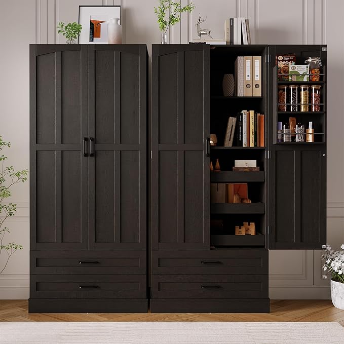 ONBRILL 71" Tall Farmhouse Kitchen Pantry Cabinet - Image 3