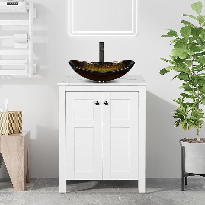 24 Inch White Bathroom Vanity by Solidee