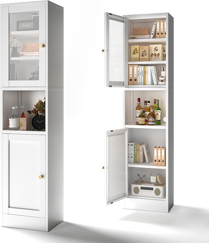 COFaR 67" Tall Metal Bathroom Storage Cabinet, 6-Tier Narrow Cabinet by COFAR
