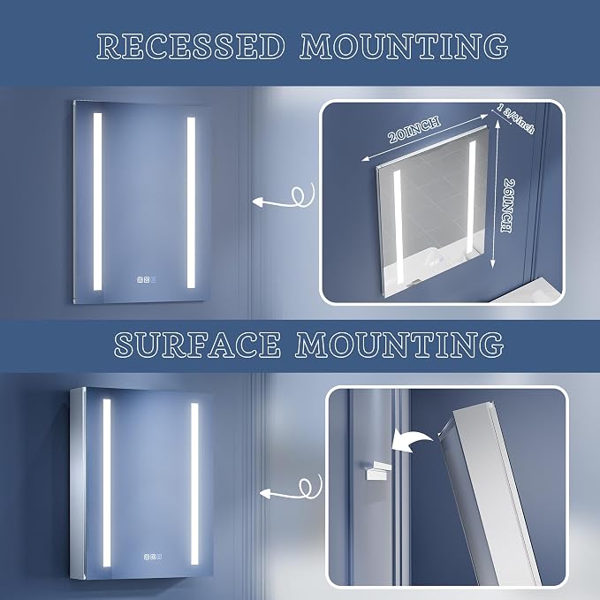 ExBrite LED Lighted Bathroom Medicine Cabinet - Image 8