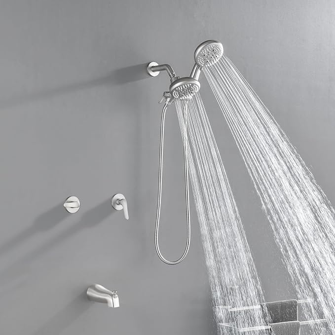 2 Handles Tub Shower Faucet Set Shower System - Image 2
