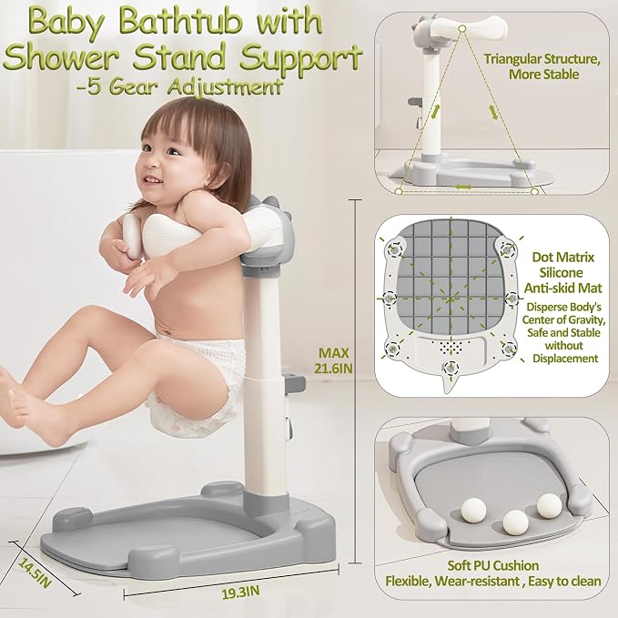 Baby Shower Stand, Baby Standing Bath - Image 3