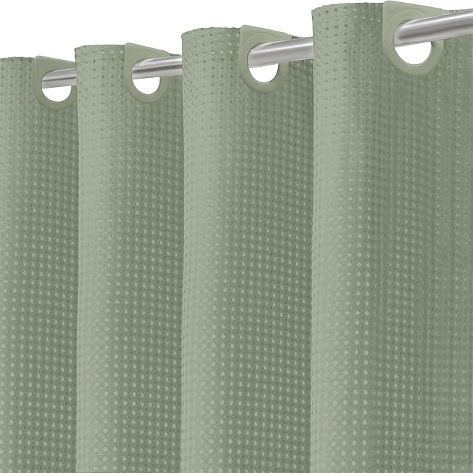 Inhousolu No Hook Waffle Weave Shower Curtain by INHOUSOLUHOMEDECOR