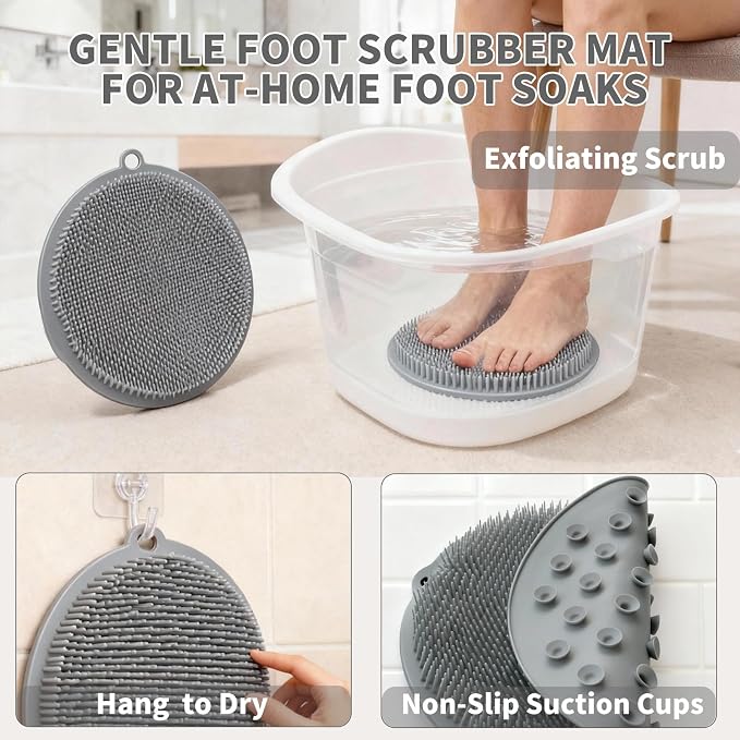 2 Pack Shower Foot Scrubber & Shower Back Scrubber Wall Mounted - Image 5