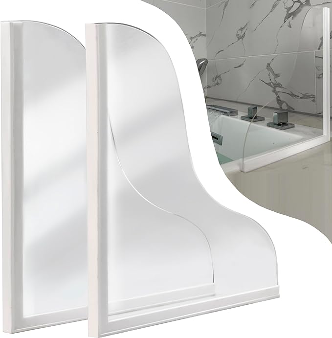 Shineligee 2 Pack Updated Shower Splash Guard, Large Splash Guards by Shinelingee