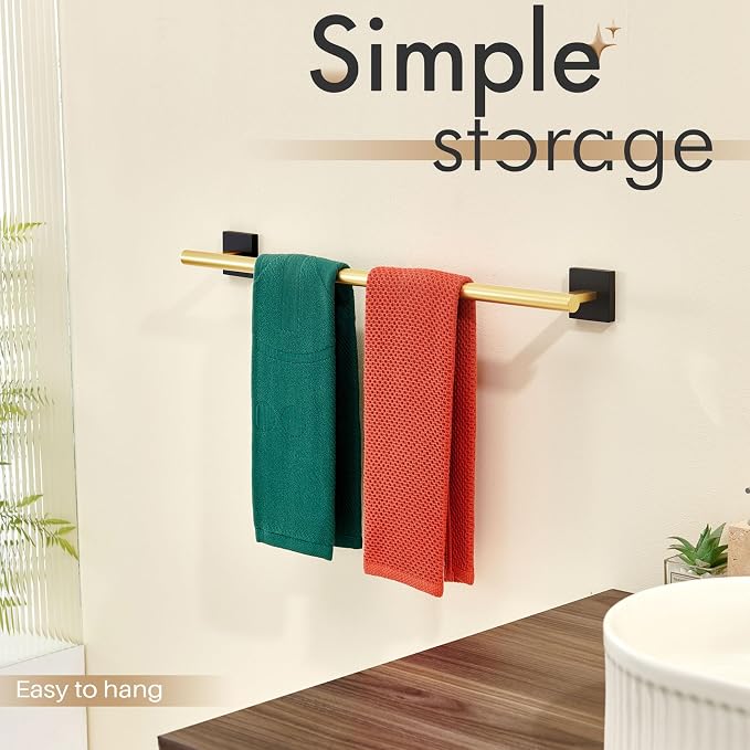 KOKOSIRI Bathroom Towel Bar Bath Towel Holders - Image 4