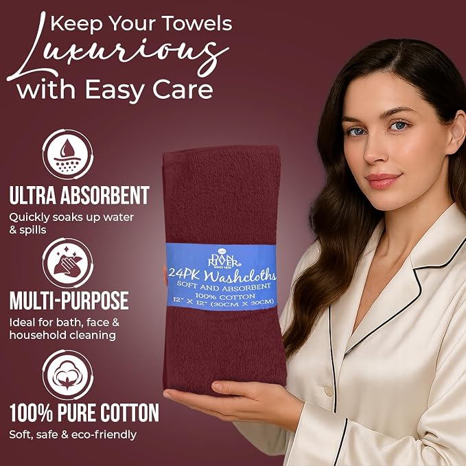 DAN RIVER 24 Pack Wash Cloths for Showering - Image 4