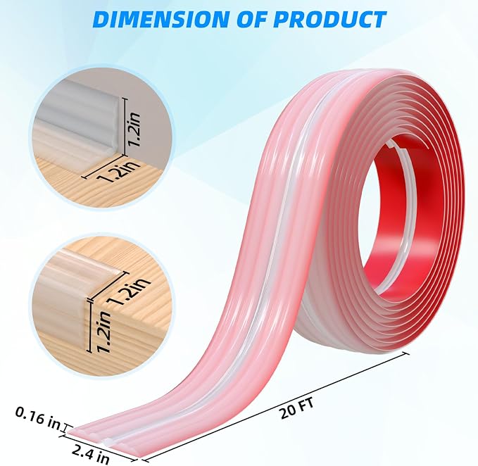 20FT Flexible Wall Corner Protector Moulding Trim, Peel and Stick Inside & - Image 4