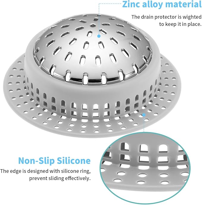 Shower Drain Hair Catcher, Shower Drain Cover, Bathtub Drain Hair Catcher - Image 5