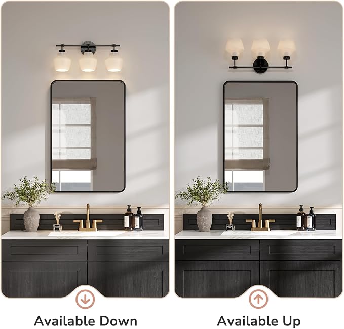USHOWER 3-Light Bathroom Light Fixtures, Vanity Lights - Image 7