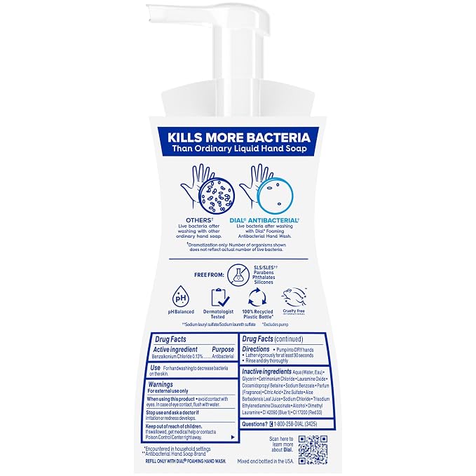 Dial Antibacterial Defense Foaming Hand Soap + Aloe, Spring Water Scent - Image 6