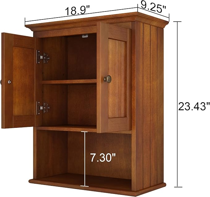 Treocho Wood Wall Cabinet, Bathroom Medicine Cabinet Storage - Image 3