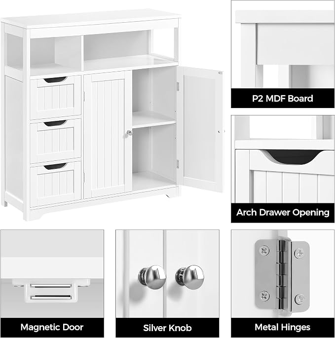 Yaheetech Bathroom Floor Cabinet, Wooden Storage Organizer - Image 5