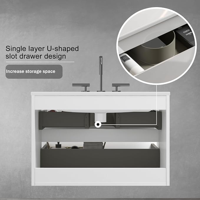 Wall Mounted Floating Bathroom Vanity - Image 5