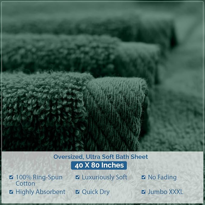 DAN RIVER Pack of 1 Bath Sheet 40x80 Inches, Oversized Bath Towels Extra Large - Image 7