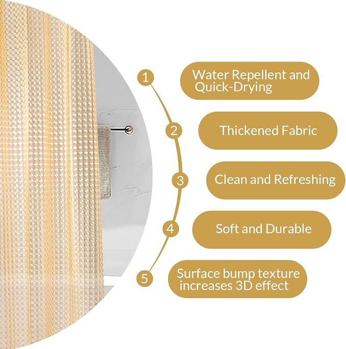 NTBAY EVA Semi-Transparent Clear Shower Curtain - Image 8
