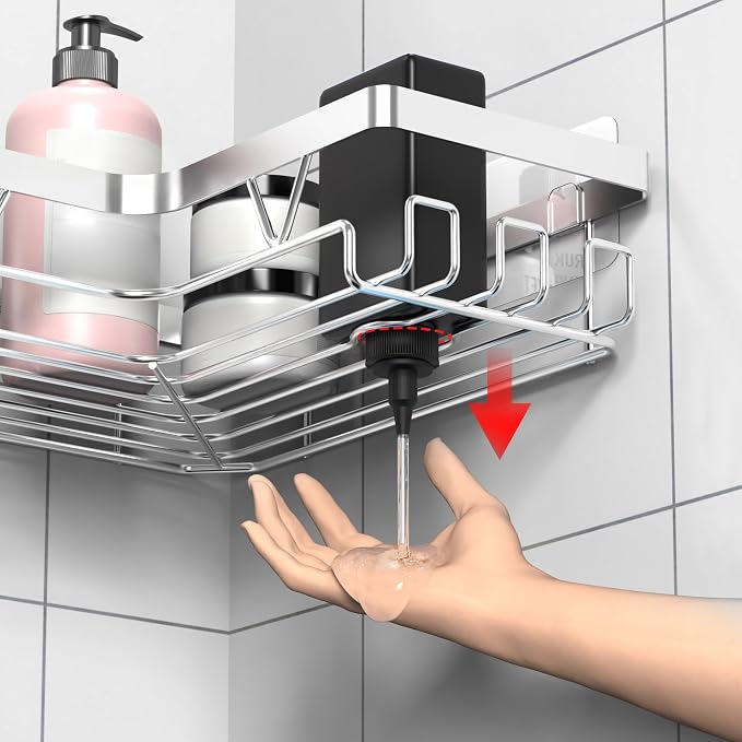 KEGII Corner Adhesive Shower Caddy, Rustproof Shower Shelf - Image 3