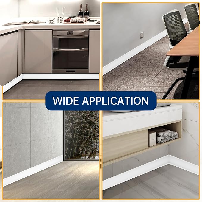 Flexible Baseboard Molding Trim 6 Inch Self-Adhesive Vinyl Wall Base Peel and - Image 5