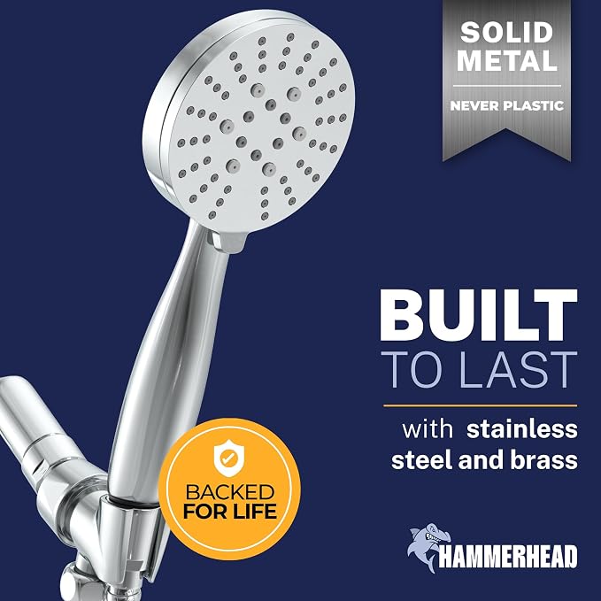 HammerHead Showers® Solid Metal 3-Spray Handheld Shower Head - Image 2