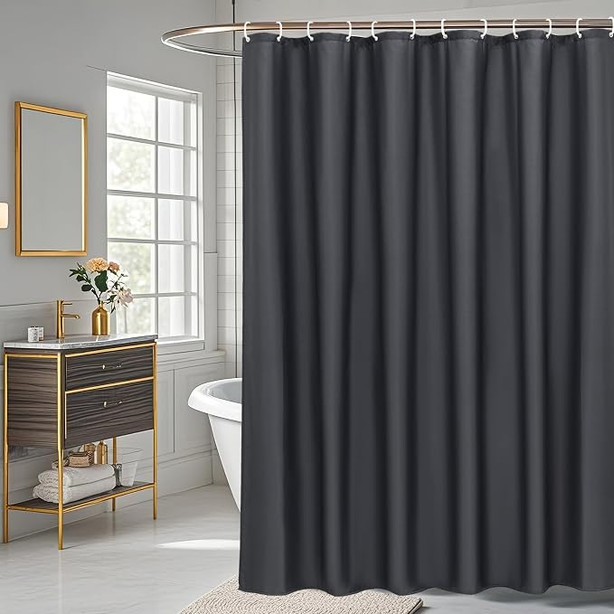 AooHome Extra Long Shower Curtain 72 Width x 84 Height Inch, Solid Fabric - Image 7