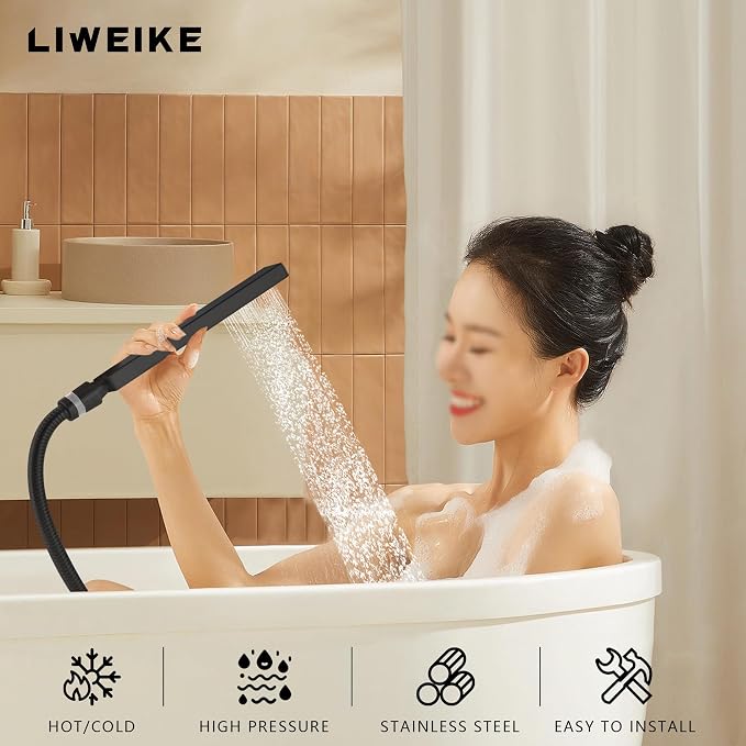 LIWEIKE Black Roman Tub Faucet - Image 2