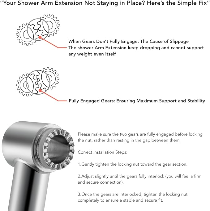 15 Inch Extra Long Adjustable Shower Head Extension Arm - Image 4
