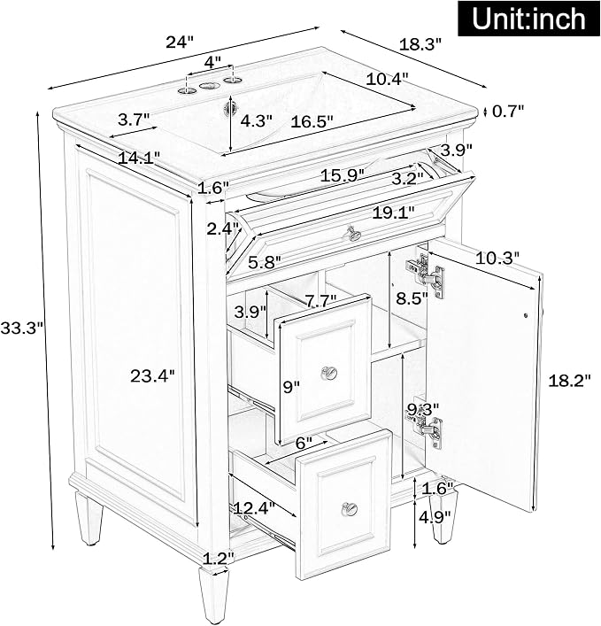 Linique 24" Bathroom Vanity - Image 2