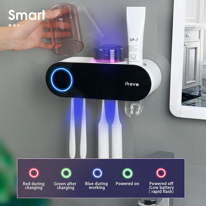 iHave Toothbrush Holders for Bathrooms, UV Toothbrush Sanitizer and Holder - Image 3
