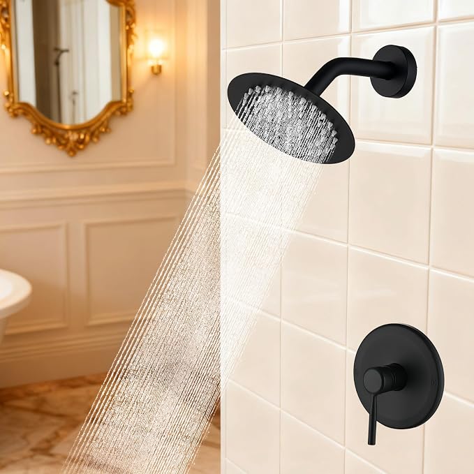 Matte Black Shower Faucet Set by DIAMONDFORGEOFFICIAL