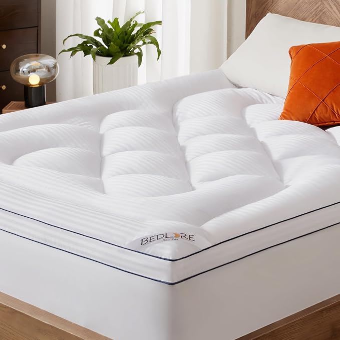 BEDLORE Queen Mattress Topper, Thick Pillow Top Pad by Bedlore