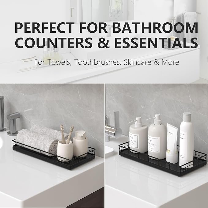 Toilet Paper Basket Organizer – Oak Wood Toilet Tank Tray - Image 4