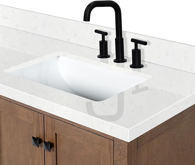 ARIEL Cambridge 60 Inch Double Rectangular Sink Bathroom Vanity - Image 12