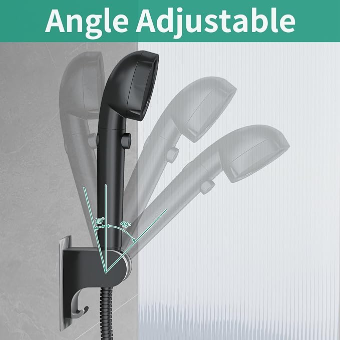 Hand Held Shower Head Holder Wall Mount, Shower Hose Holder Adhesive - Image 4