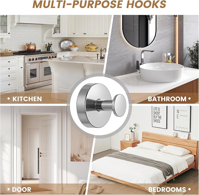 BKV Suction Cup Hooks for Glass Window, Removable Shower Hooks for Inside Shower - Image 2
