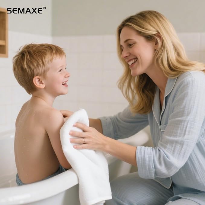 SEMAXE 6-Pack White Hand Towels - Image 6